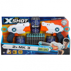 זוג אקדחים חצים ו3 פחיות אקס שוט 36432 לילדים