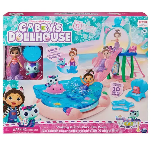 בית הבובות של גבי - סט משחק בריכה לילדים