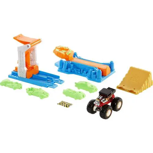 ⁦הוט ווילס מסלול מונסטר טראק ומשגר GVK08 לילדים⁩ – תמונה ⁦2⁩